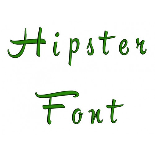 Hipster Embroidery Font Digitized Lower and Upper Case 1 2 3 inch Instant Download